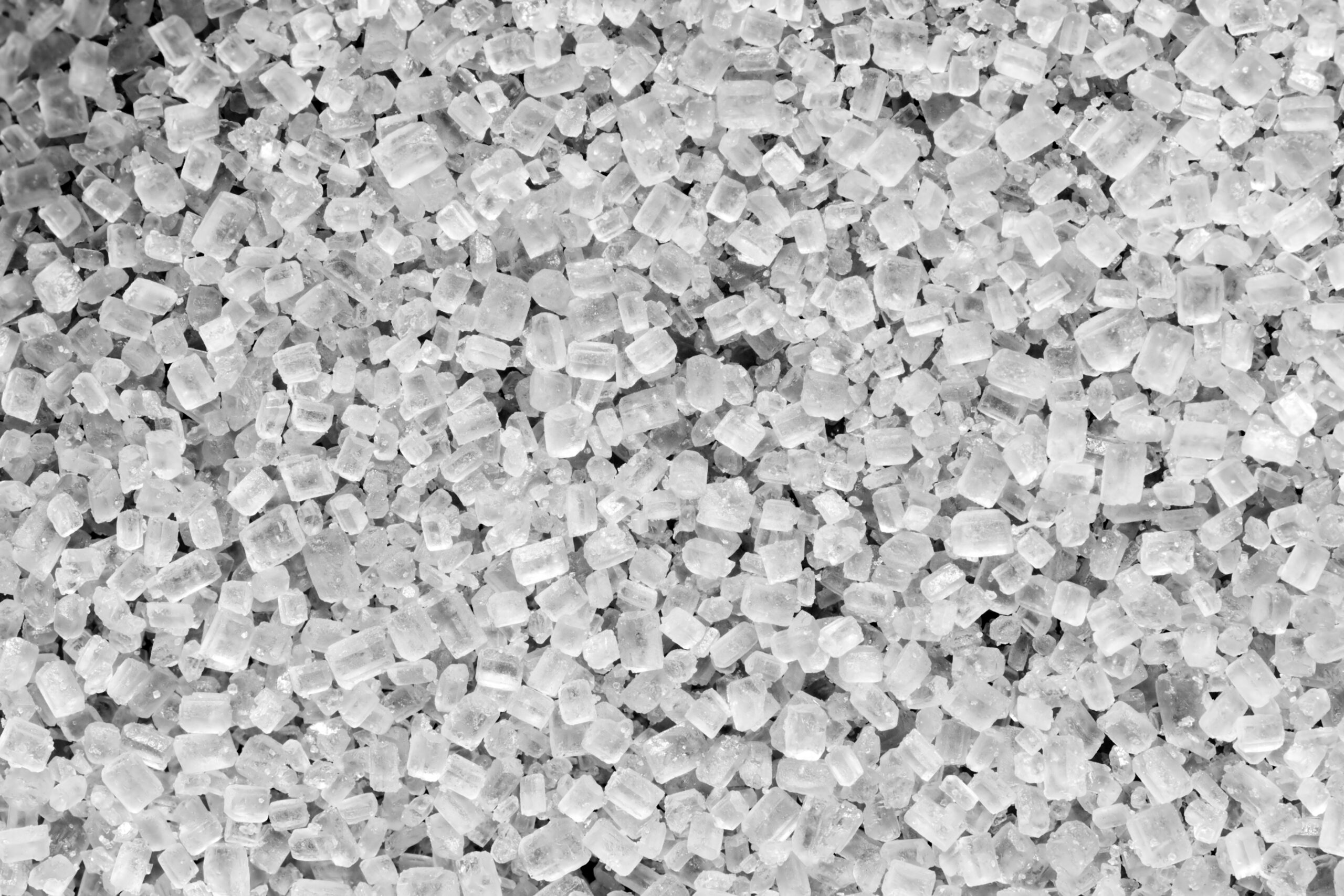 white sugar top view background.